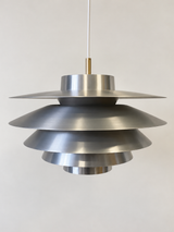 Vintage Deense Hanglamp in Aluminium | Jaren 70