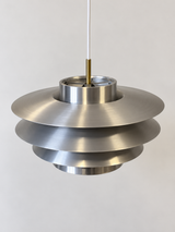 Vintage Deense Hanglamp in Aluminium | Jaren 70