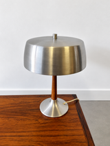Holm Sørensen Tafellamp in Aluminium & Palissander | Denemarken, jaren 60