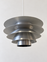 Vintage Deense Hanglamp in Aluminium | Jaren 70
