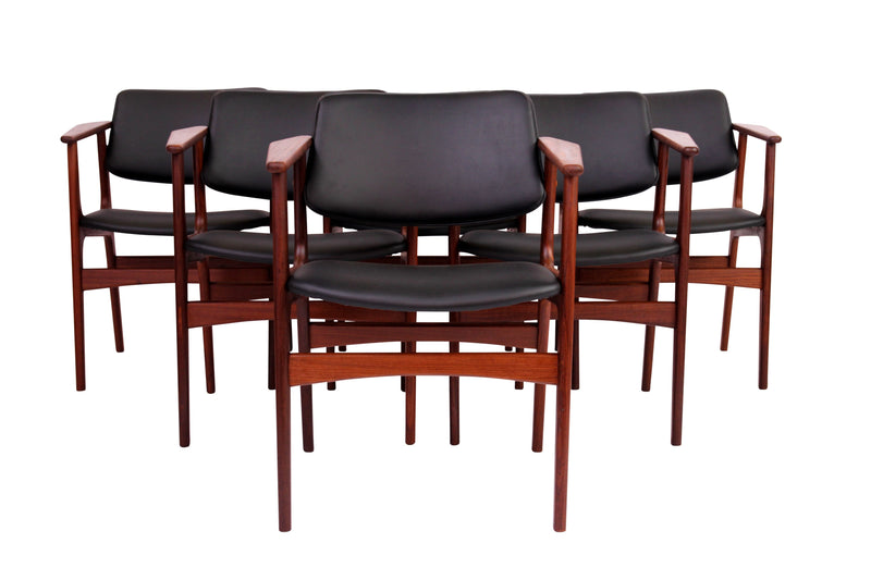 Set van 6 eettafelstoelen Arne Vodder