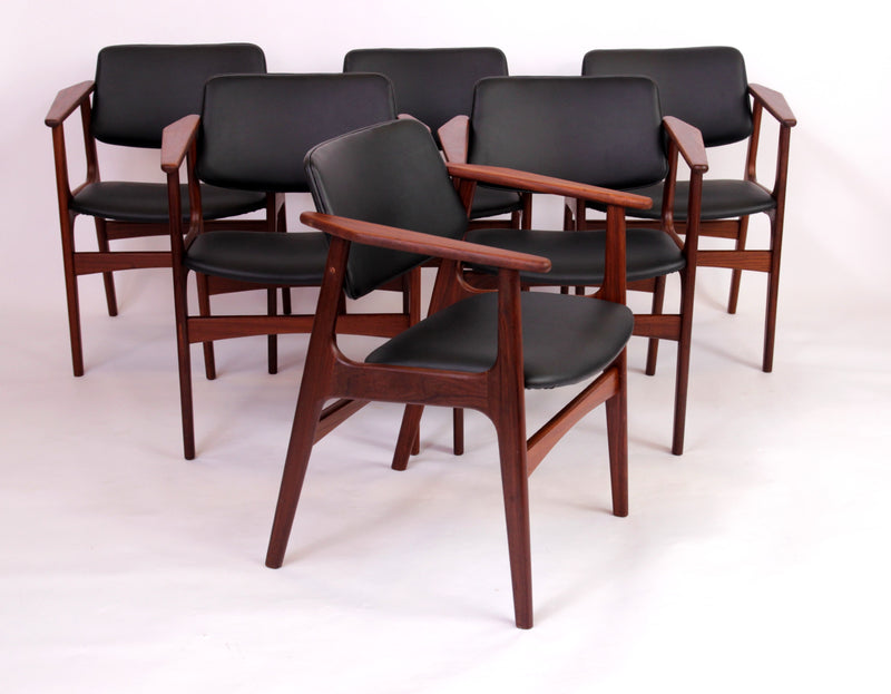 Set van 6 eettafelstoelen Arne Vodder