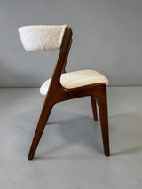 Set van 4 stoelen, Kai Kristiansen T21, witte bekleding, vintage jaren '60