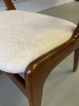 Set van 4 stoelen, Kai Kristiansen T21, witte bekleding, vintage jaren '60