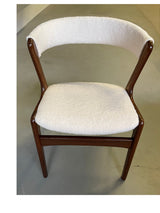 Set van 4 stoelen, Kai Kristiansen T21, witte bekleding, vintage jaren '60