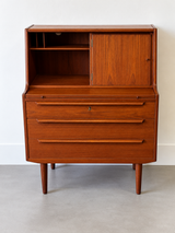 Vintage deens designs secretaire met spiegel van Olholm furniture, jaren '60