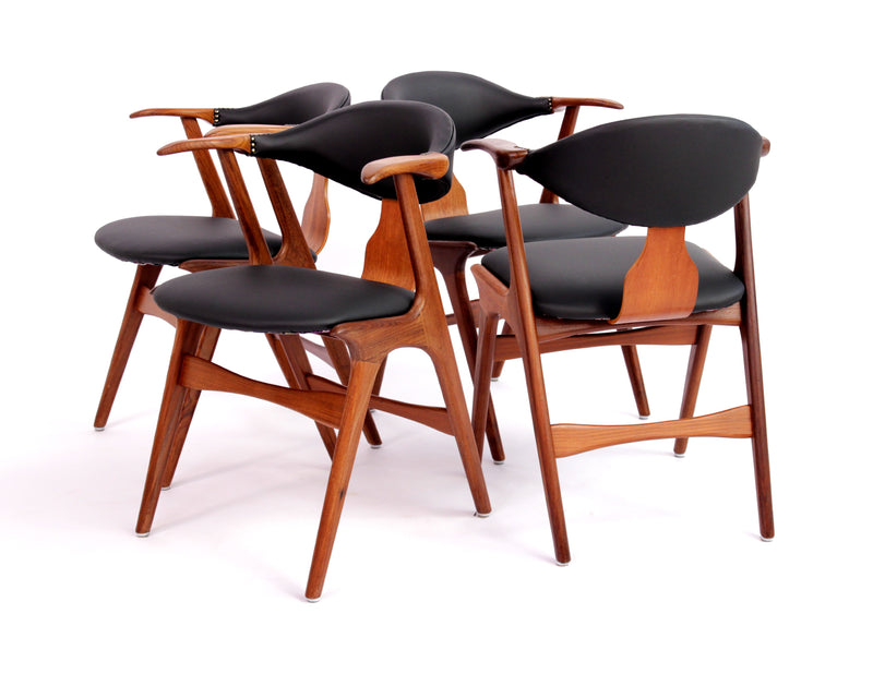 Set of 4 Dining Table Chairs Louis van Teeffelen 